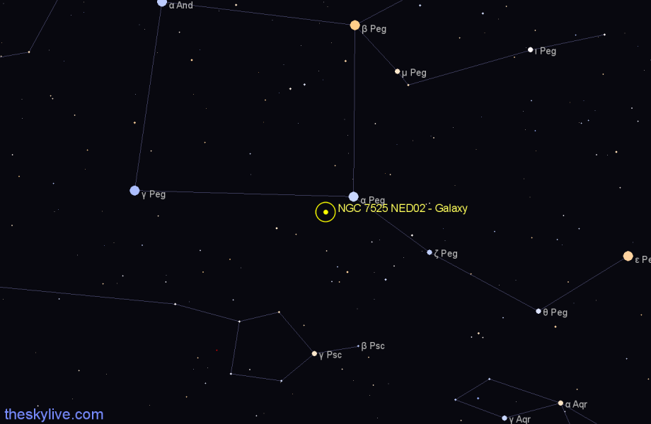 Finder chart NGC 7525 NED02 - Galaxy in Pegasus star