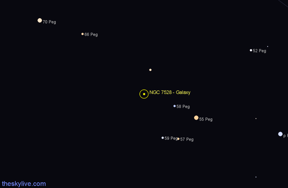 Finder chart NGC 7528 - Galaxy in Pegasus star