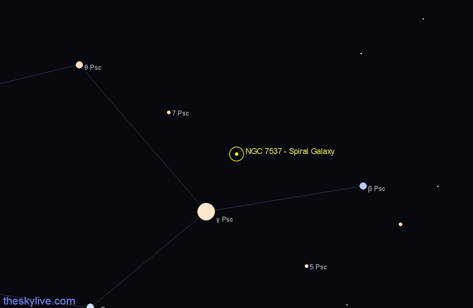 Finder chart NGC 7537 - Spiral Galaxy in Pisces star