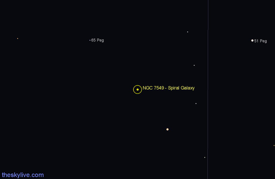 Finder chart NGC 7549 - Spiral Galaxy in Pegasus star