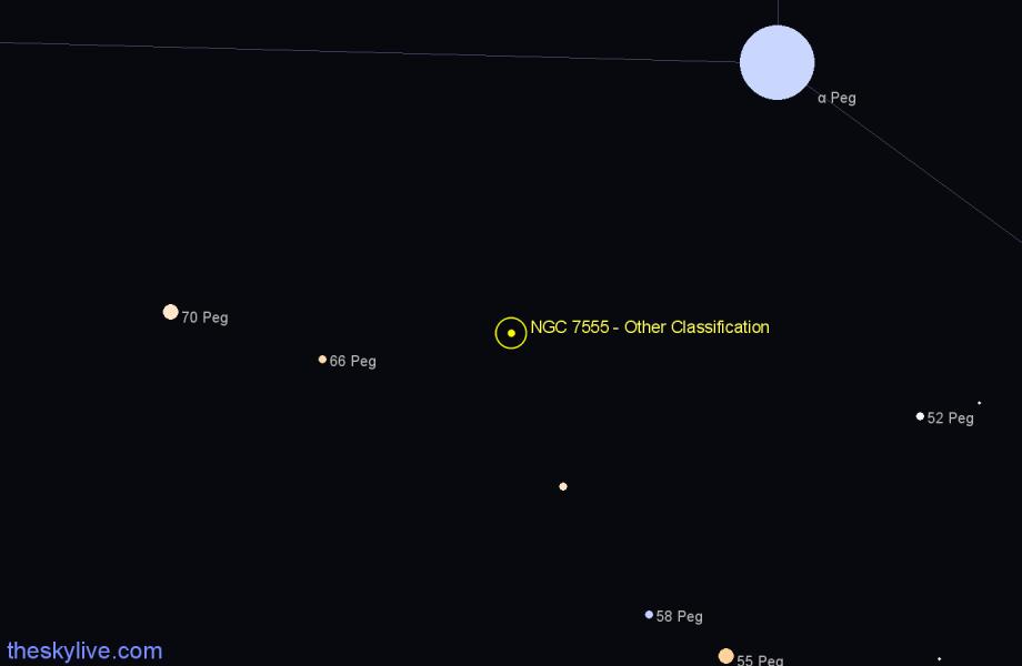 Finder chart NGC 7555 - Other Classification in Pegasus star
