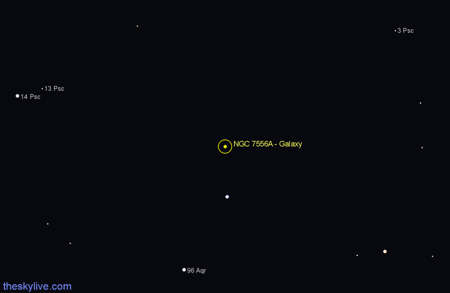 Finder chart NGC 7556A - Galaxy in Pisces star