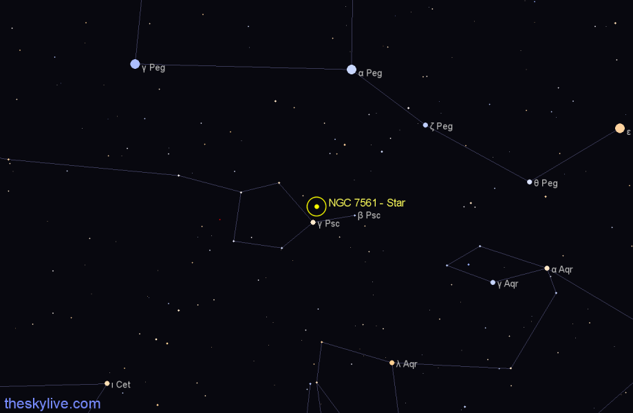 Finder chart NGC 7561 - Star in Pisces star