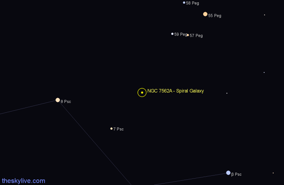 Finder chart NGC 7562A - Spiral Galaxy in Pisces star