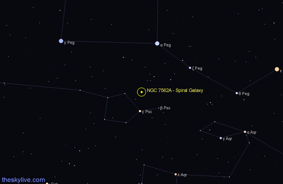 Finder chart NGC 7562A - Spiral Galaxy in Pisces star