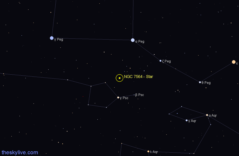 Finder chart NGC 7564 - Star in Pisces star