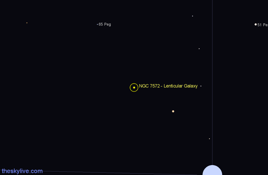 Finder chart NGC 7572 - Lenticular Galaxy in Pegasus star