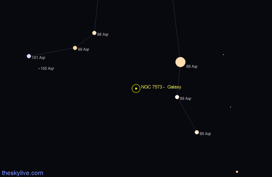Finder chart NGC 7573 - Galaxy in Aquarius star