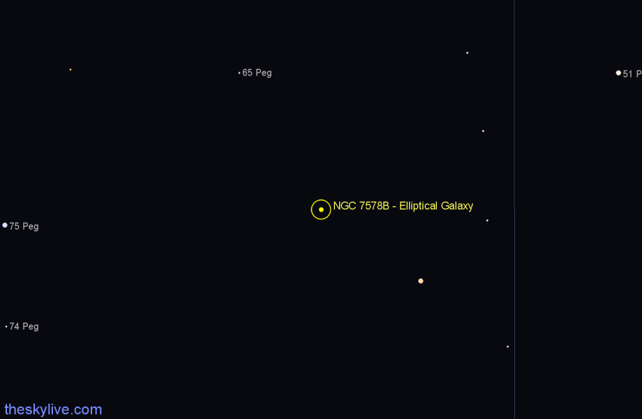 Finder chart NGC 7578B - Elliptical Galaxy in Pegasus star