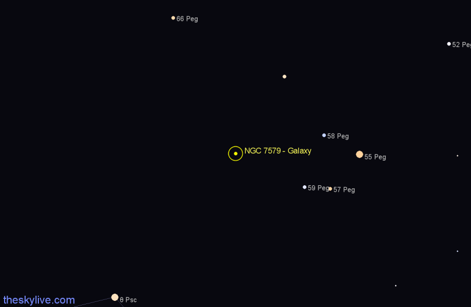 Finder chart NGC 7579 - Galaxy in Pegasus star