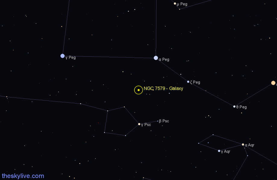 Finder chart NGC 7579 - Galaxy in Pegasus star