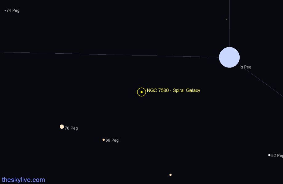 Finder chart NGC 7580 - Spiral Galaxy in Pegasus star