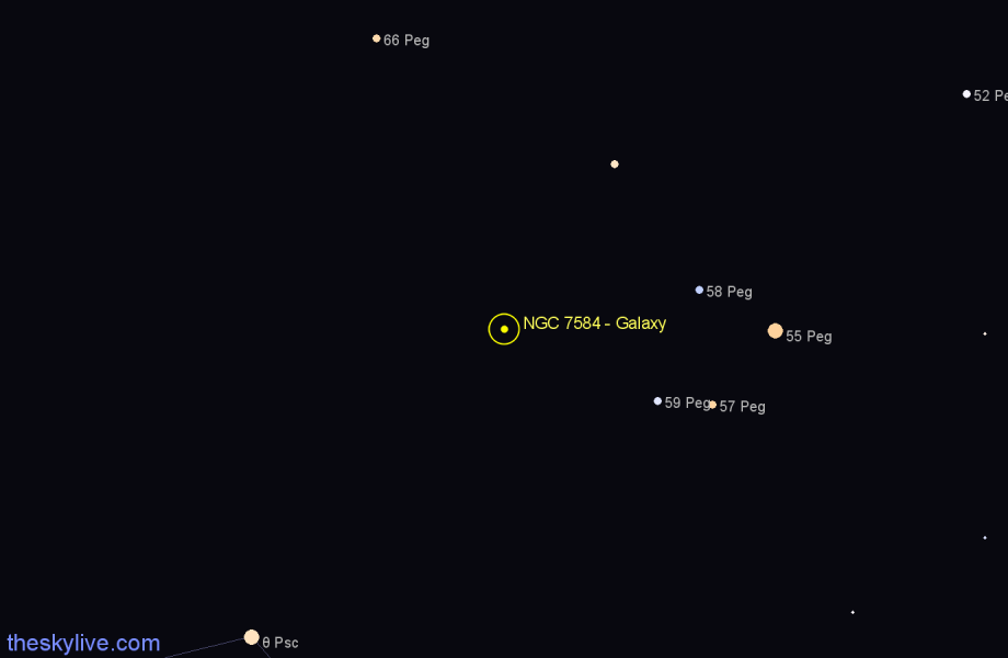 Finder chart NGC 7584 - Galaxy in Pegasus star