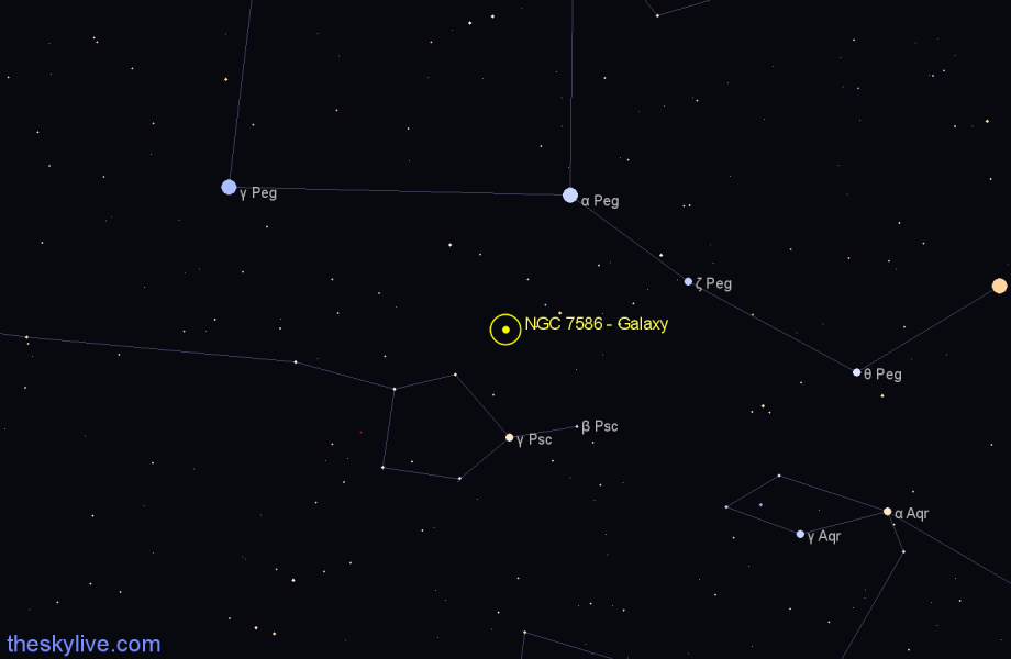 Finder chart NGC 7586 - Galaxy in Pegasus star