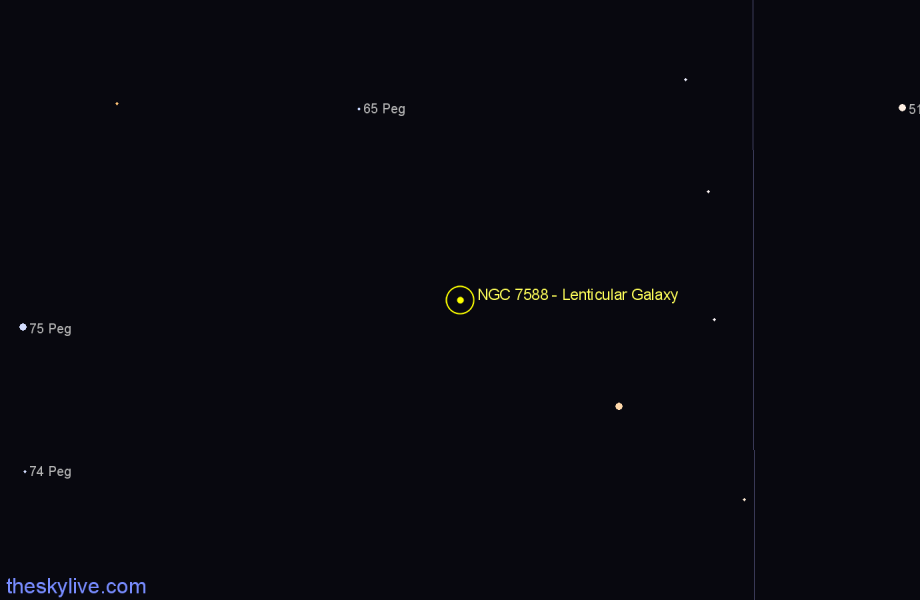 Finder chart NGC 7588 - Lenticular Galaxy in Pegasus star