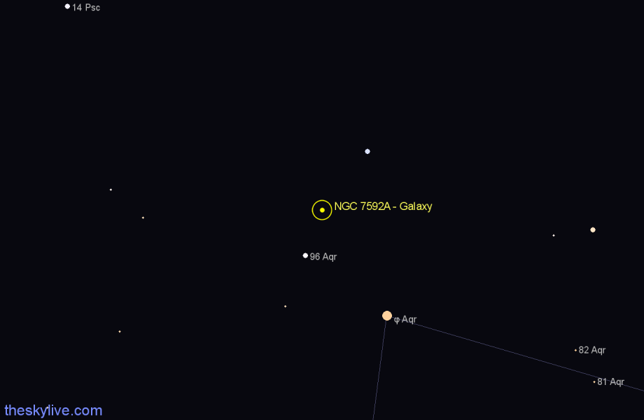 Finder chart NGC 7592A - Galaxy in Aquarius star