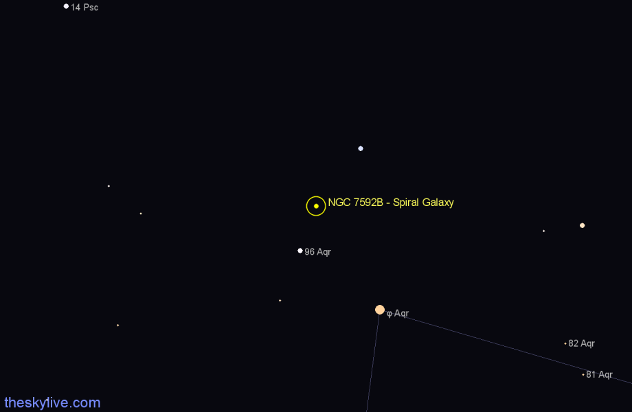 Finder chart NGC 7592B - Spiral Galaxy in Aquarius star