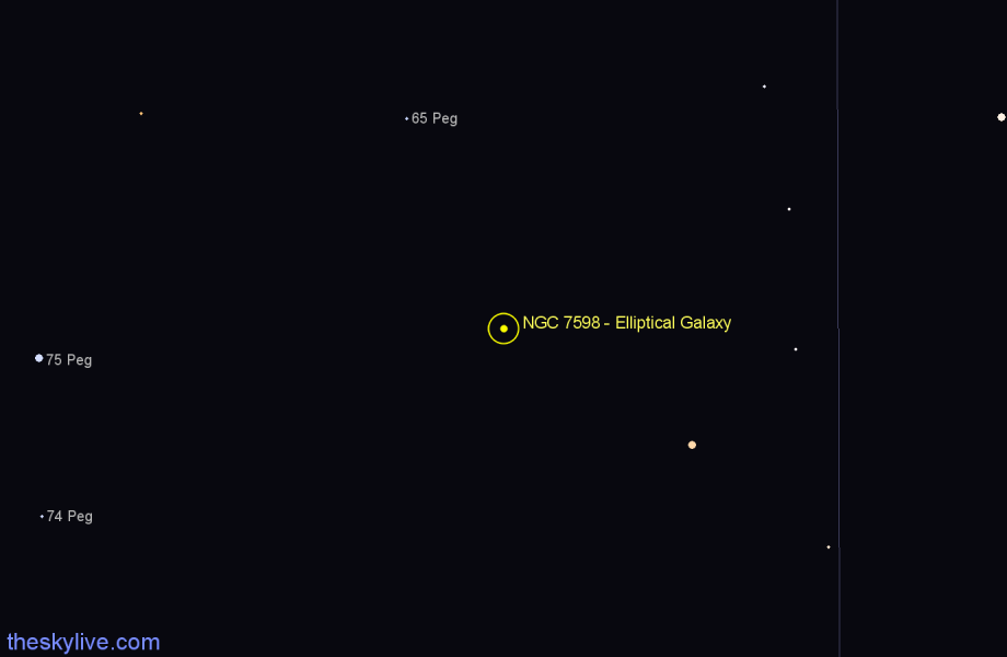 Finder chart NGC 7598 - Elliptical Galaxy in Pegasus star