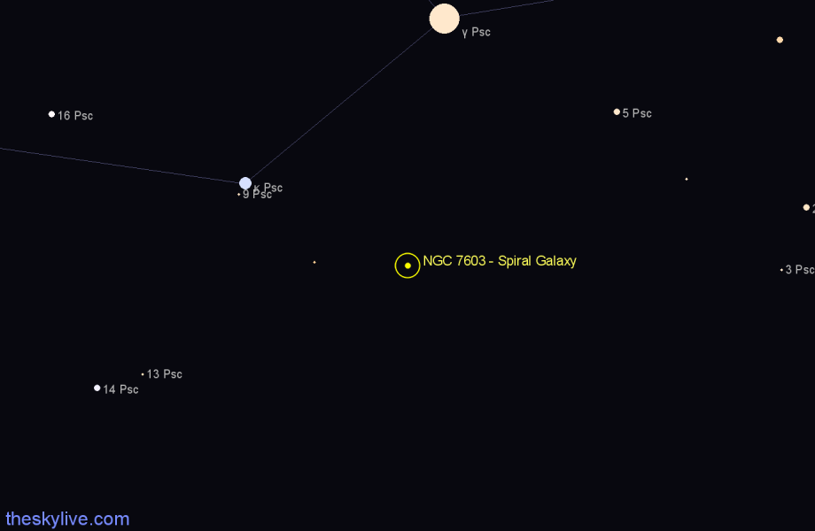 Finder chart NGC 7603 - Spiral Galaxy in Pisces star
