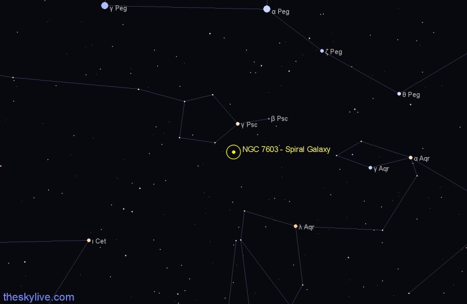 Finder chart NGC 7603 - Spiral Galaxy in Pisces star