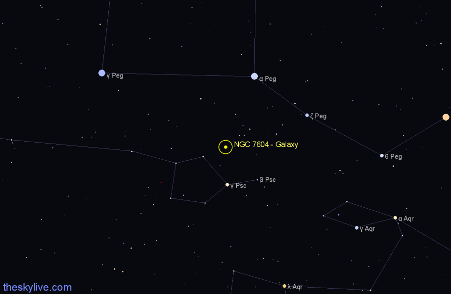 Finder chart NGC 7604 - Galaxy in Pisces star