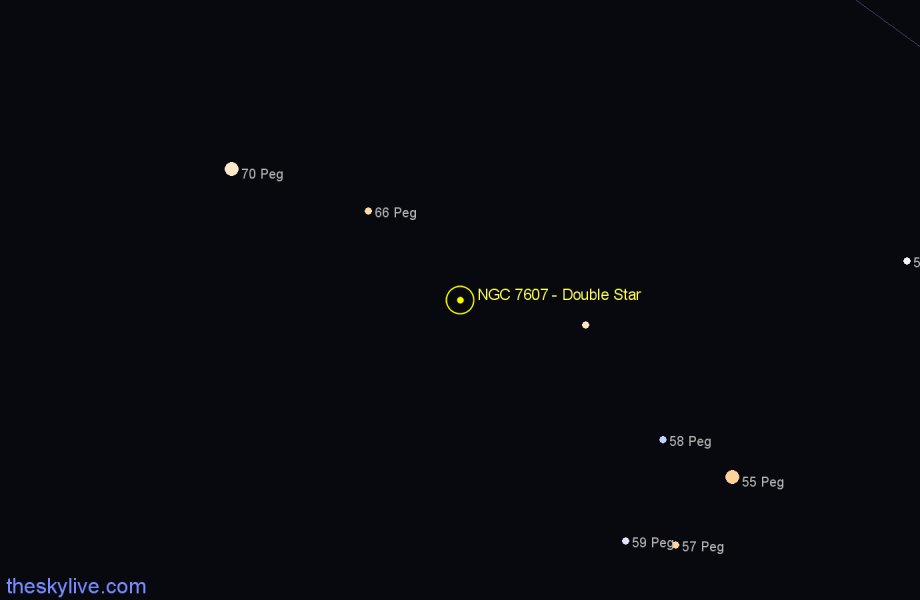 Finder chart NGC 7607 - Double Star in Pegasus star