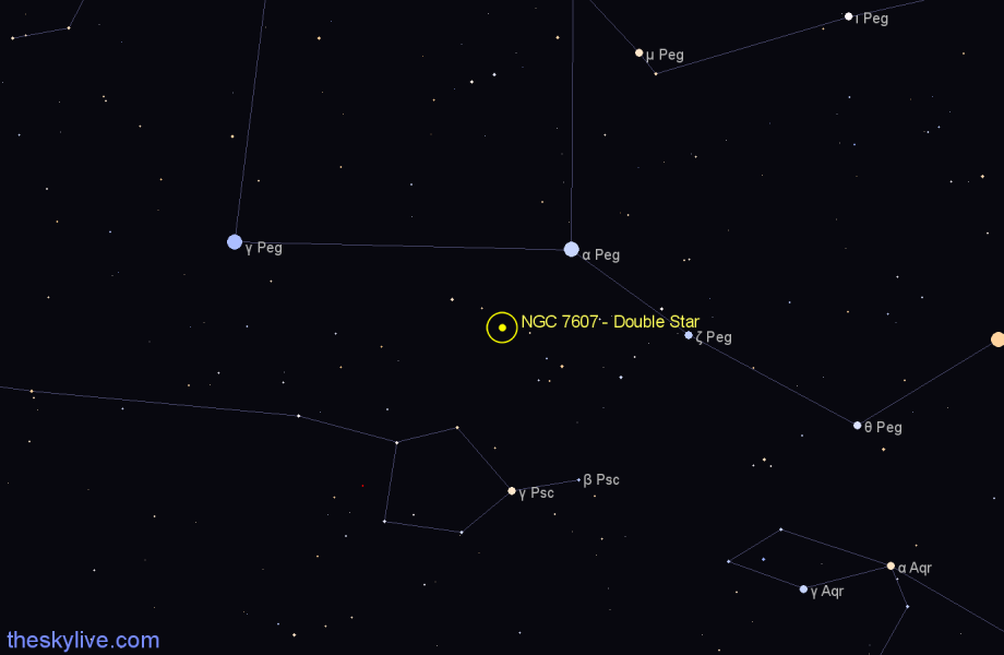 Finder chart NGC 7607 - Double Star in Pegasus star