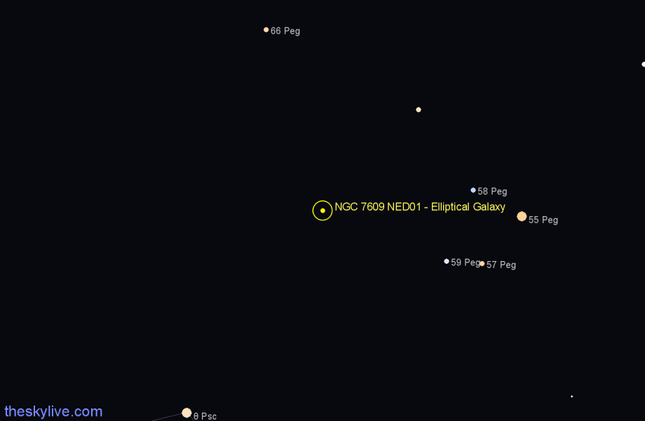 Finder chart NGC 7609 NED01 - Elliptical Galaxy in Pegasus star