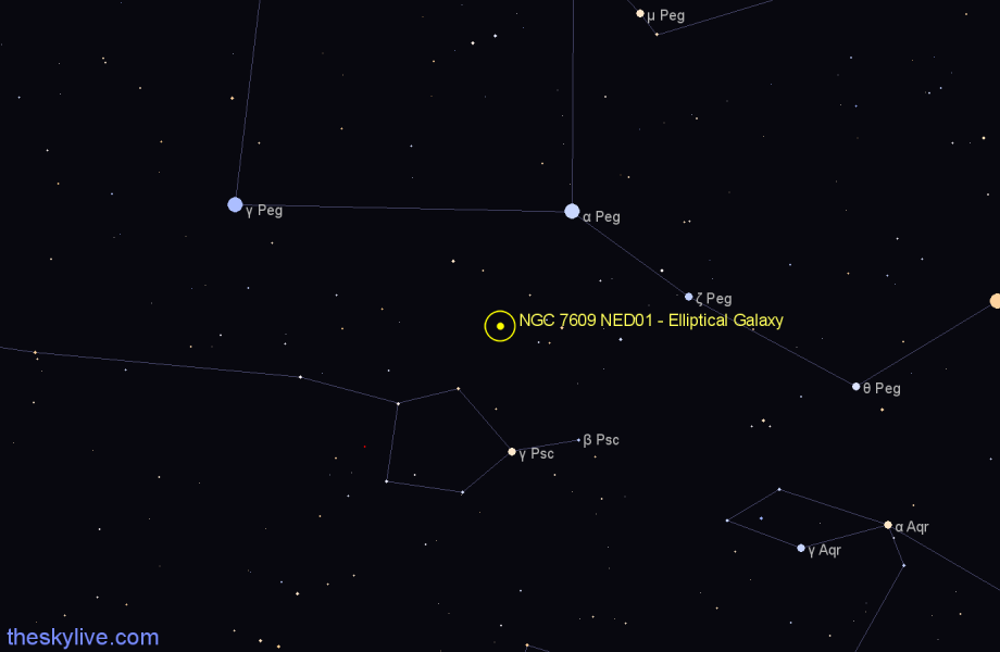 Finder chart NGC 7609 NED01 - Elliptical Galaxy in Pegasus star