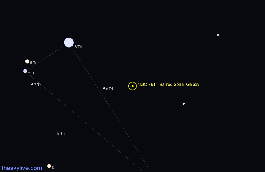 Finder chart NGC 761 - Barred Spiral Galaxy in Triangulum star