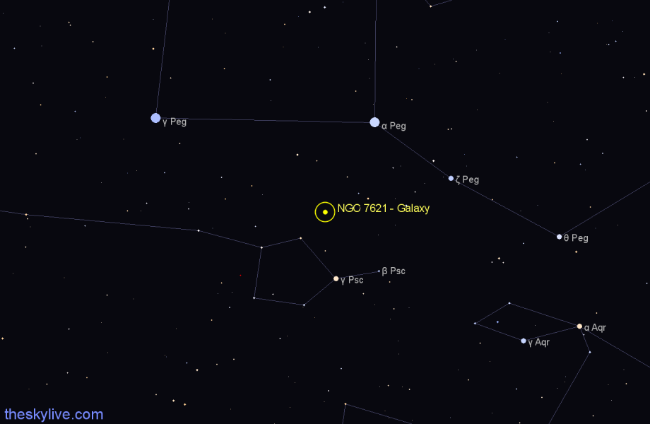 Finder chart NGC 7621 - Galaxy in Pegasus star