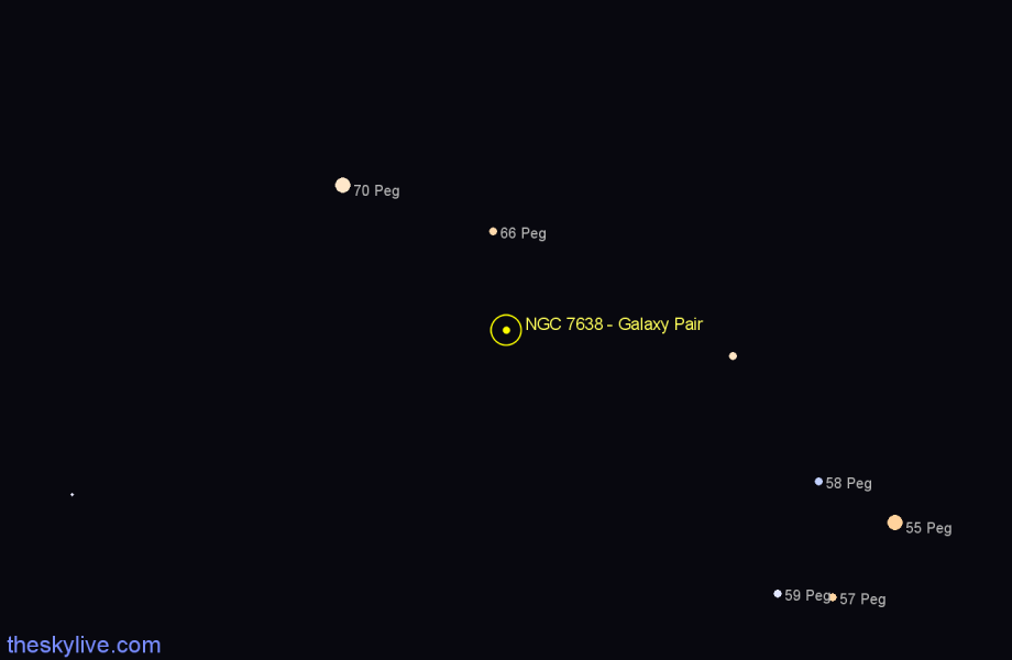 Finder chart NGC 7638 - Galaxy Pair in Pegasus star