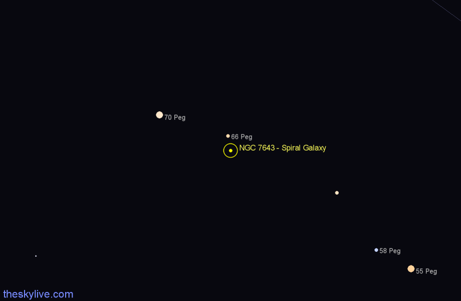 Finder chart NGC 7643 - Spiral Galaxy in Pegasus star