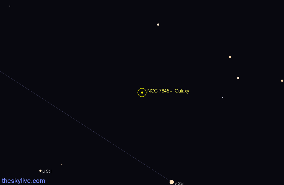 Finder chart NGC 7645 -  Galaxy in Sculptor star