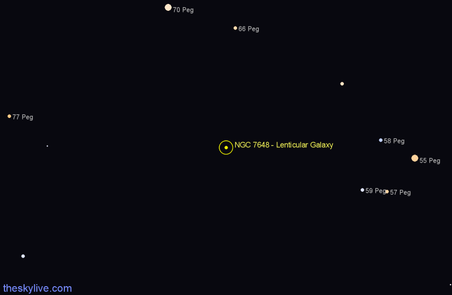 Finder chart NGC 7648 - Lenticular Galaxy in Pegasus star