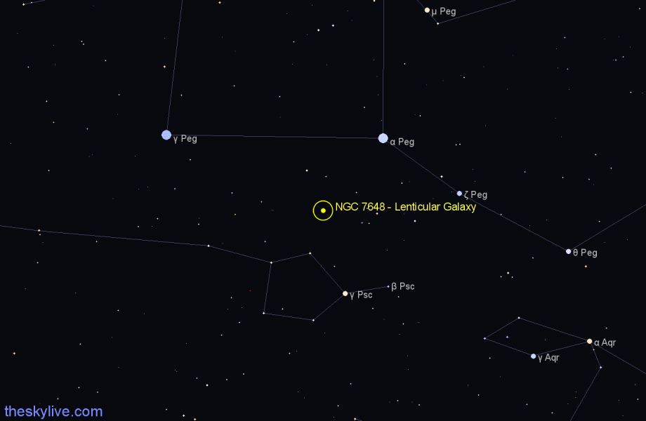 Finder chart NGC 7648 - Lenticular Galaxy in Pegasus star