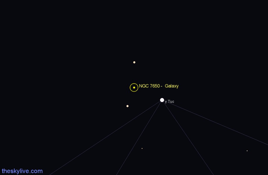 Finder chart NGC 7650 -  Galaxy in Tucana star