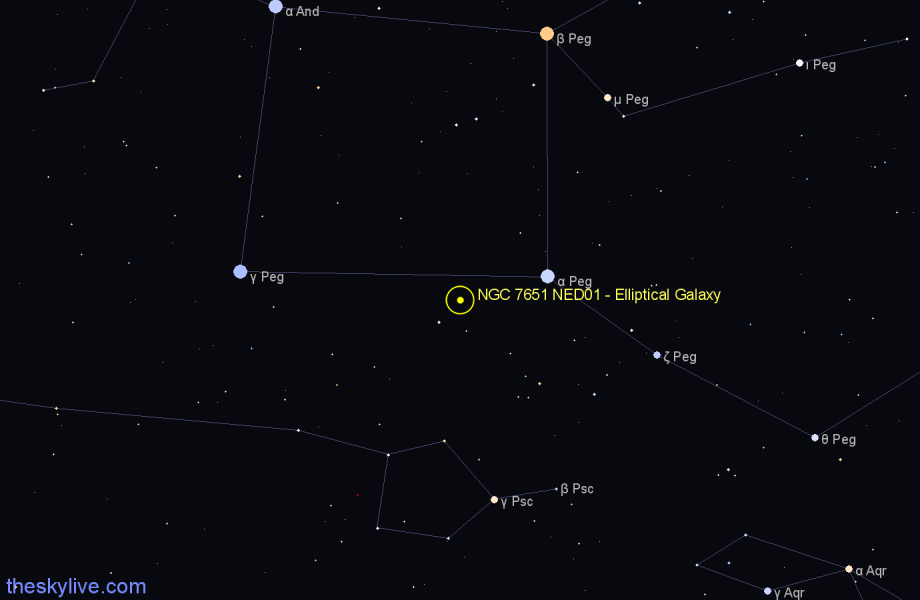 Finder chart NGC 7651 NED01 - Elliptical Galaxy in Pegasus star