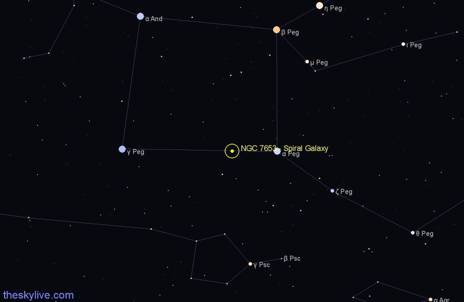 Finder chart NGC 7653 - Spiral Galaxy in Pegasus star