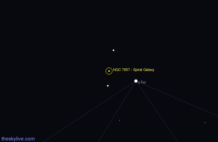 Finder chart NGC 7657 - Spiral Galaxy in Phoenix star