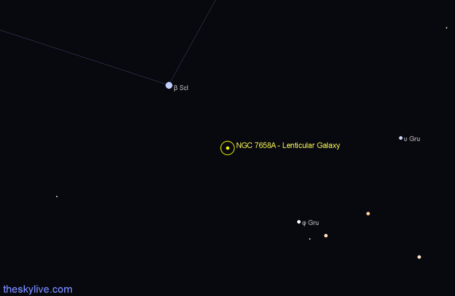 Finder chart NGC 7658A - Lenticular Galaxy in Sculptor star