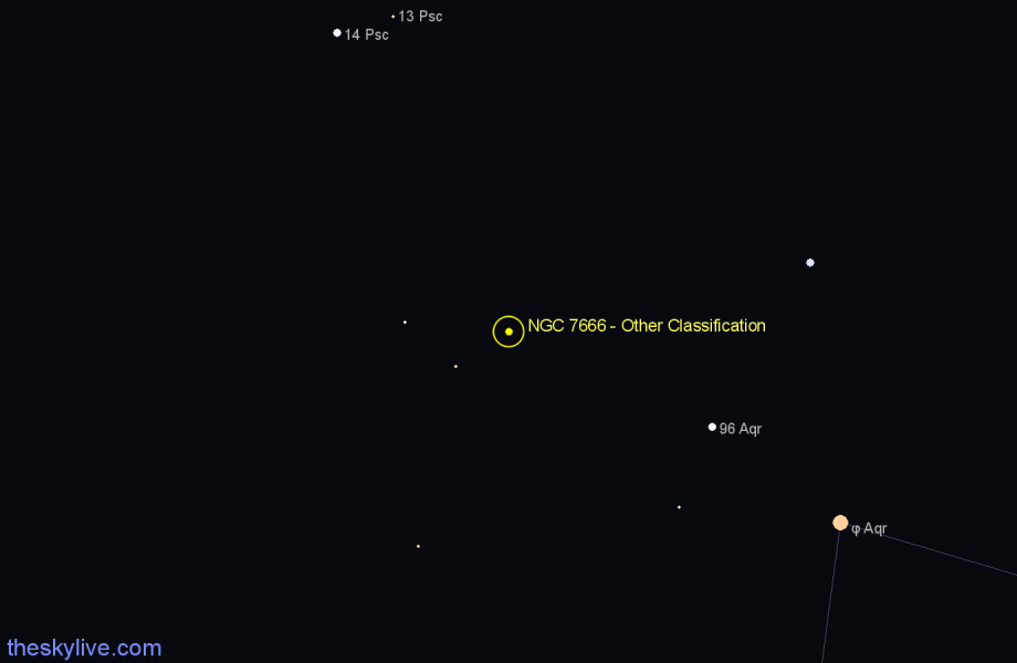 Finder chart NGC 7666 - Other Classification in Aquarius star