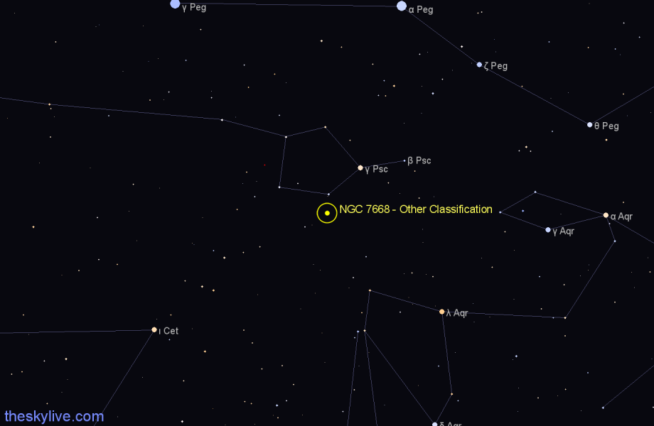 Finder chart NGC 7668 - Other Classification in Pisces star