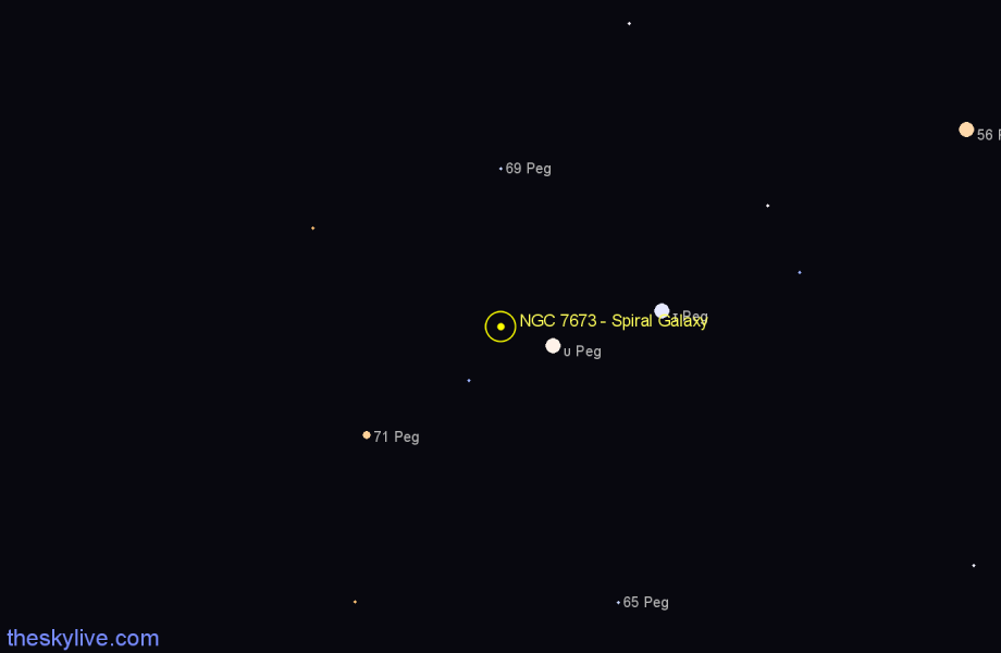 Finder chart NGC 7673 - Spiral Galaxy in Pegasus star