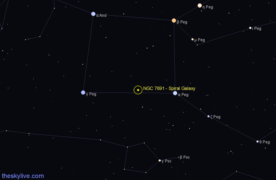 Finder chart NGC 7691 - Spiral Galaxy in Pegasus star