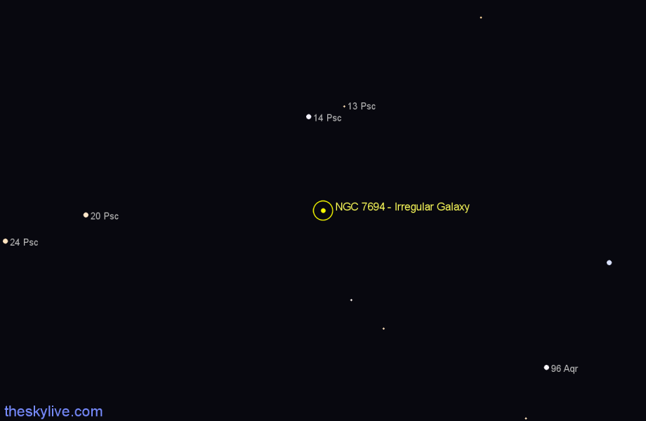 Finder chart NGC 7694 - Irregular Galaxy in Pisces star