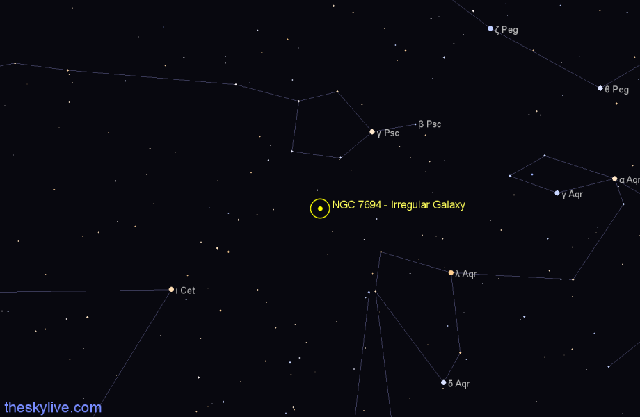 Finder chart NGC 7694 - Irregular Galaxy in Pisces star