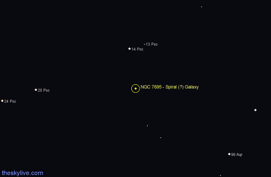 Finder chart NGC 7695 - Spiral (?) Galaxy in Pisces star