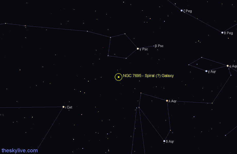 Finder chart NGC 7695 - Spiral (?) Galaxy in Pisces star