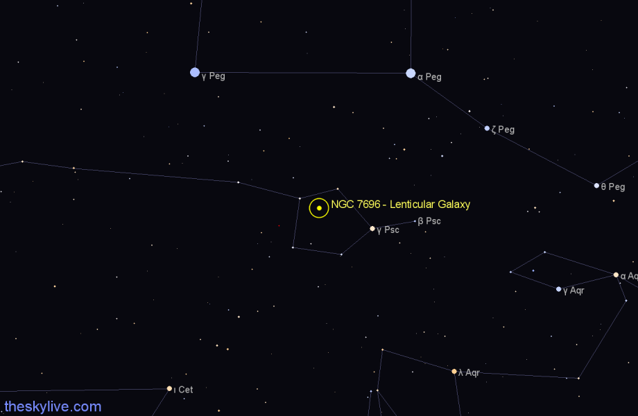 Finder chart NGC 7696 - Lenticular Galaxy in Pisces star
